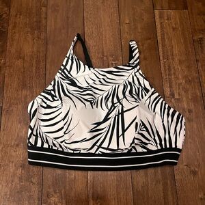 Cacique by Lane Bryant Zebra Palm print high neck bikini top.